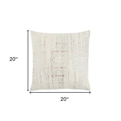 Ivory Silver Distressed Vintage Throw Pillow HomeRoots
