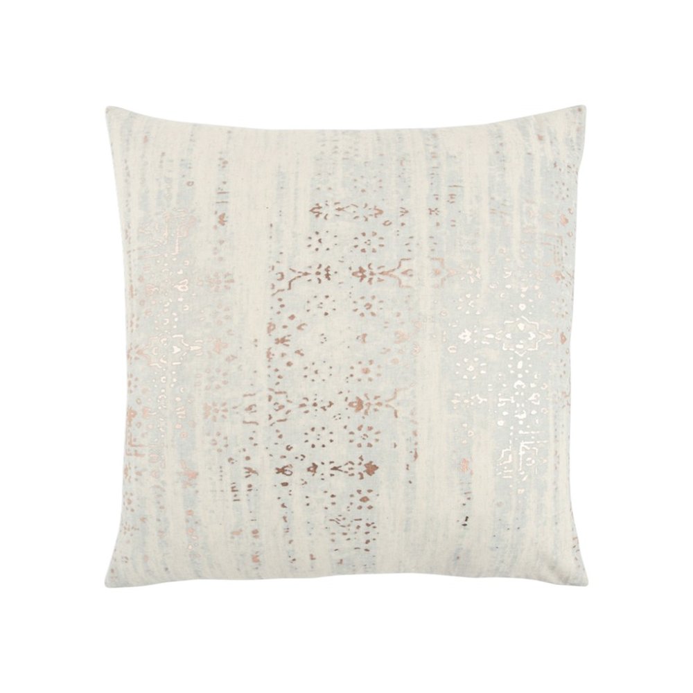 Ivory Silver Distressed Vintage Throw Pillow HomeRoots