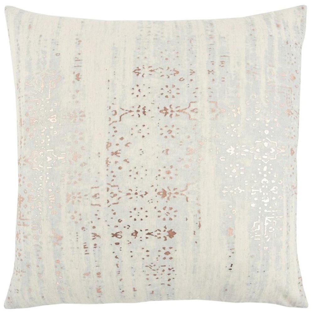 Ivory Silver Distressed Vintage Throw Pillow — view 8