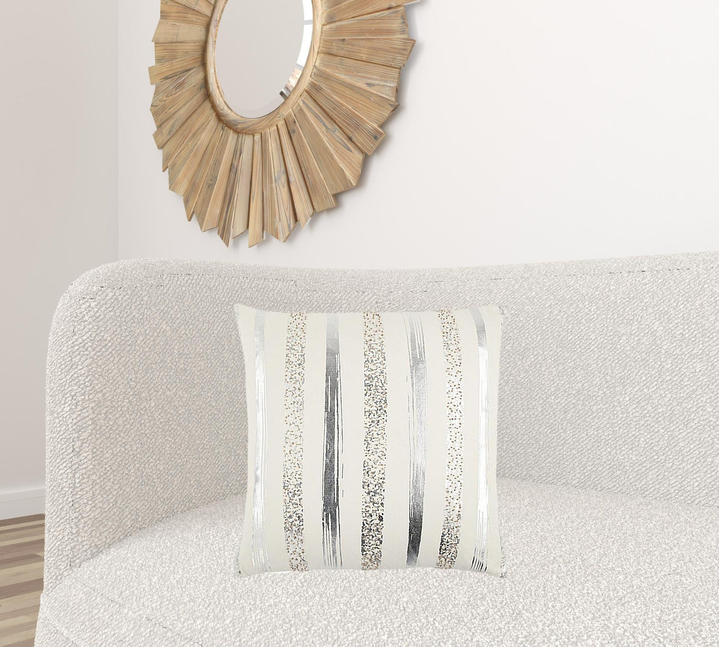 Silver and Gold Glam Stripe Beaded Throw Pillow FurniFindUSA