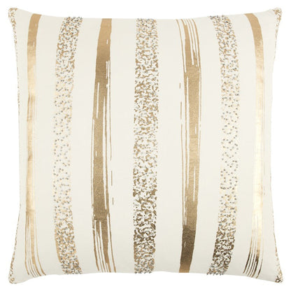 Gold Glam Stripe Beaded Throw Pillow FurniFindUSA