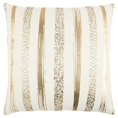 Gold Glam Stripe Beaded Throw Pillow HomeRoots