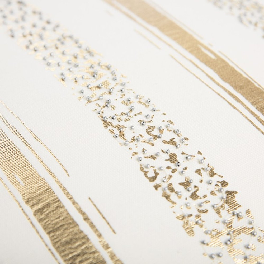 Gold Glam Stripe Beaded Throw Pillow — view 8