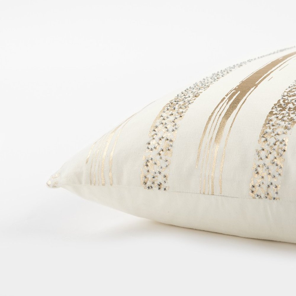 Gold Glam Stripe Beaded Throw Pillow — view 10