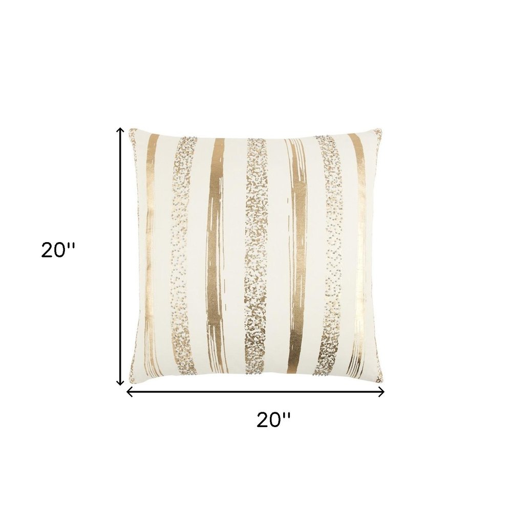 Gold Glam Stripe Beaded Throw Pillow — view 11