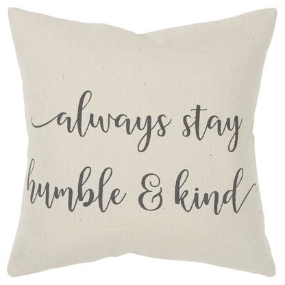 Gray Cream Humble and Kind Throw Pillow FurniFindUSA