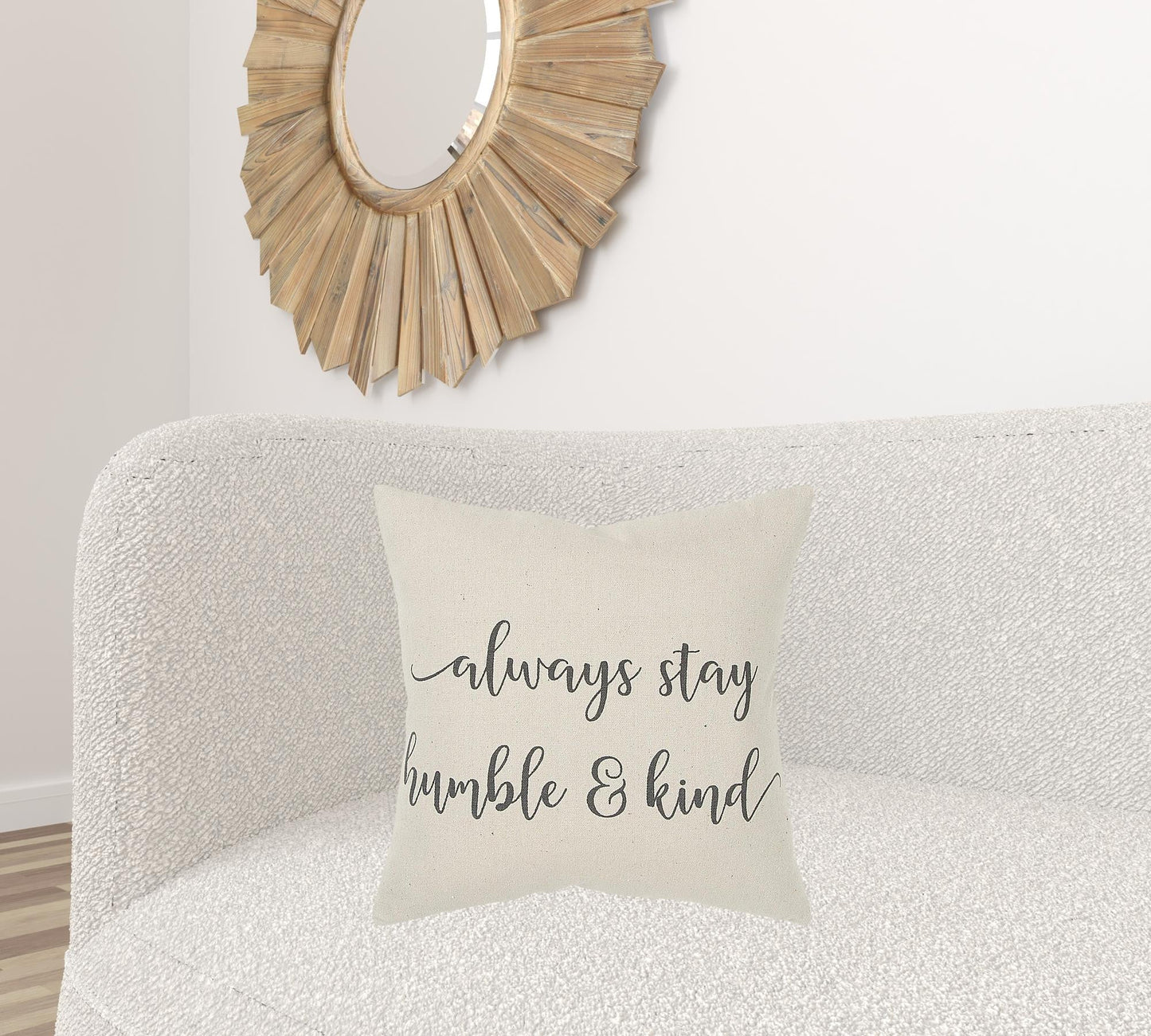 Gray Cream Humble and Kind Throw Pillow FurniFindUSA