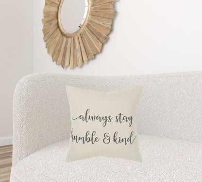 Gray Cream Humble and Kind Throw Pillow FurniFindUSA
