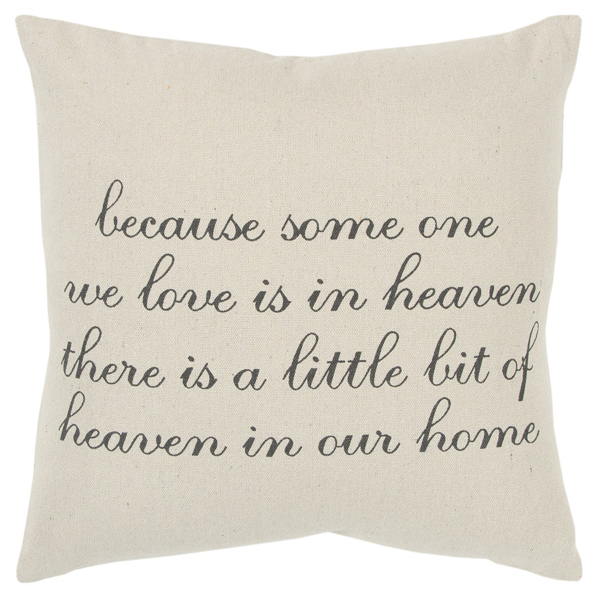 20" Natural and Gray Heaven In Our Home Cotton Throw Pillow FurniFindUSA