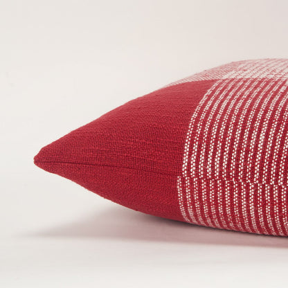 Red White Plaid Pattern Throw Pillow FurniFindUSA