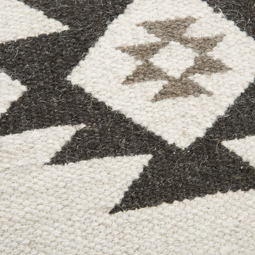 Cream Beige Classic Ikat Pattern Throw Pillow — view 3