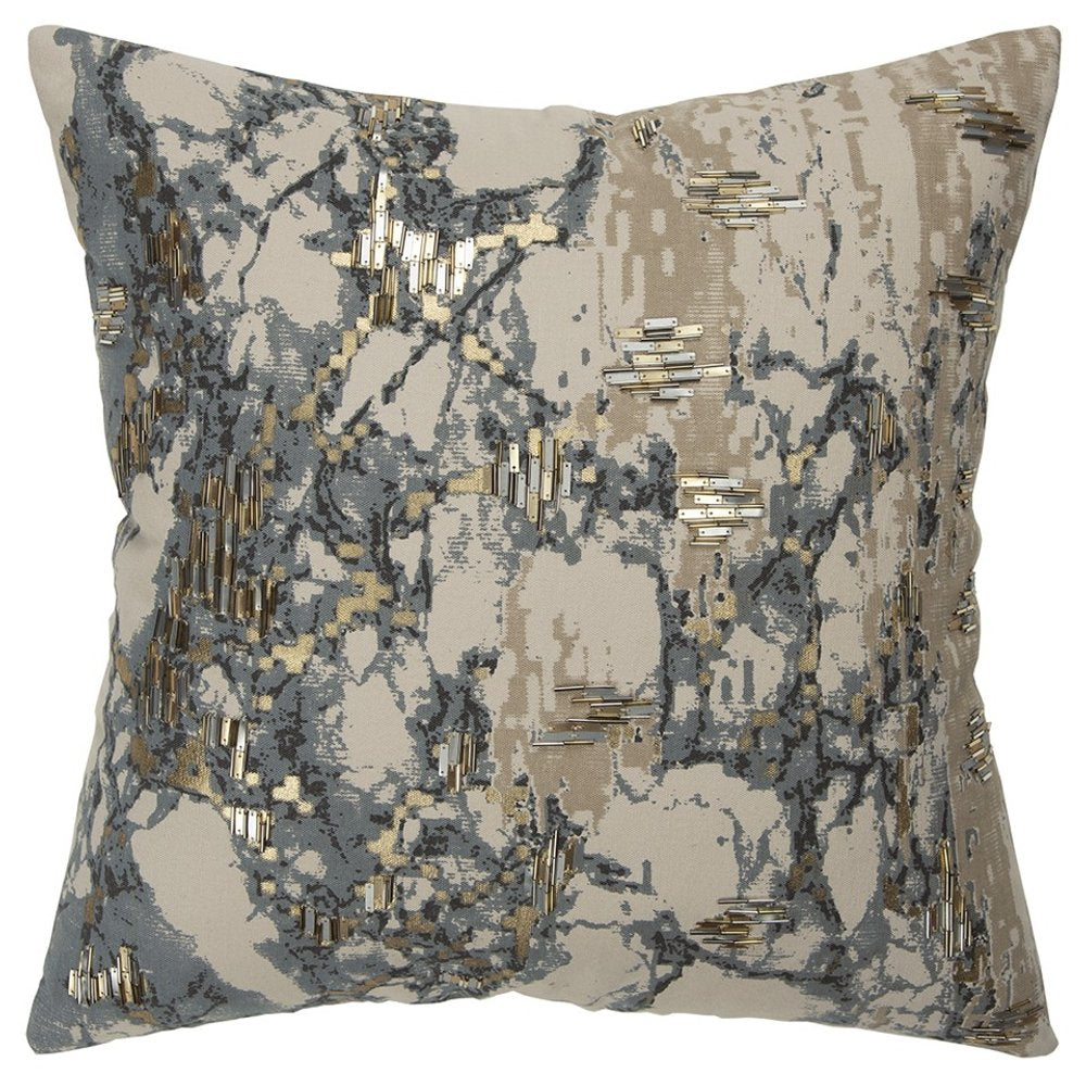 Natural Taupe Marbled Pattern Throw Pillow — view 1