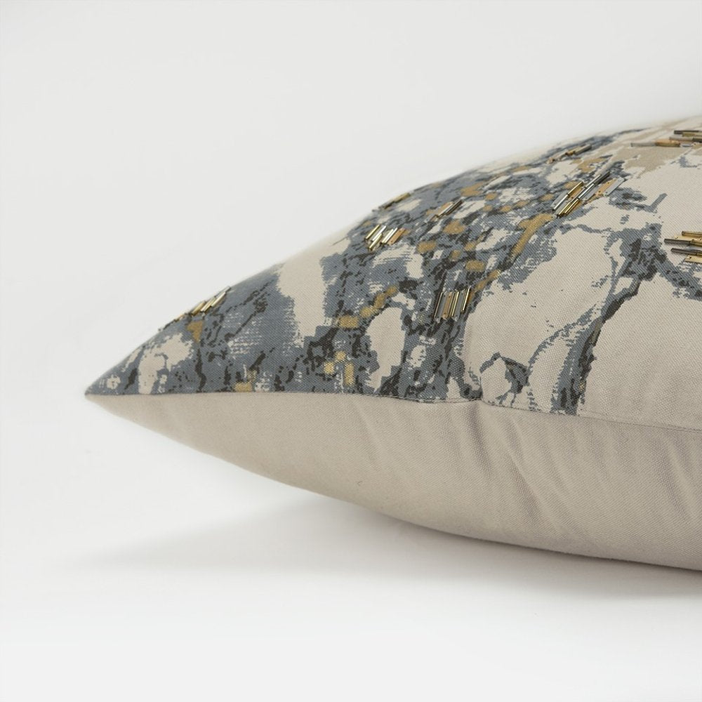 Natural Taupe Marbled Pattern Throw Pillow — view 4