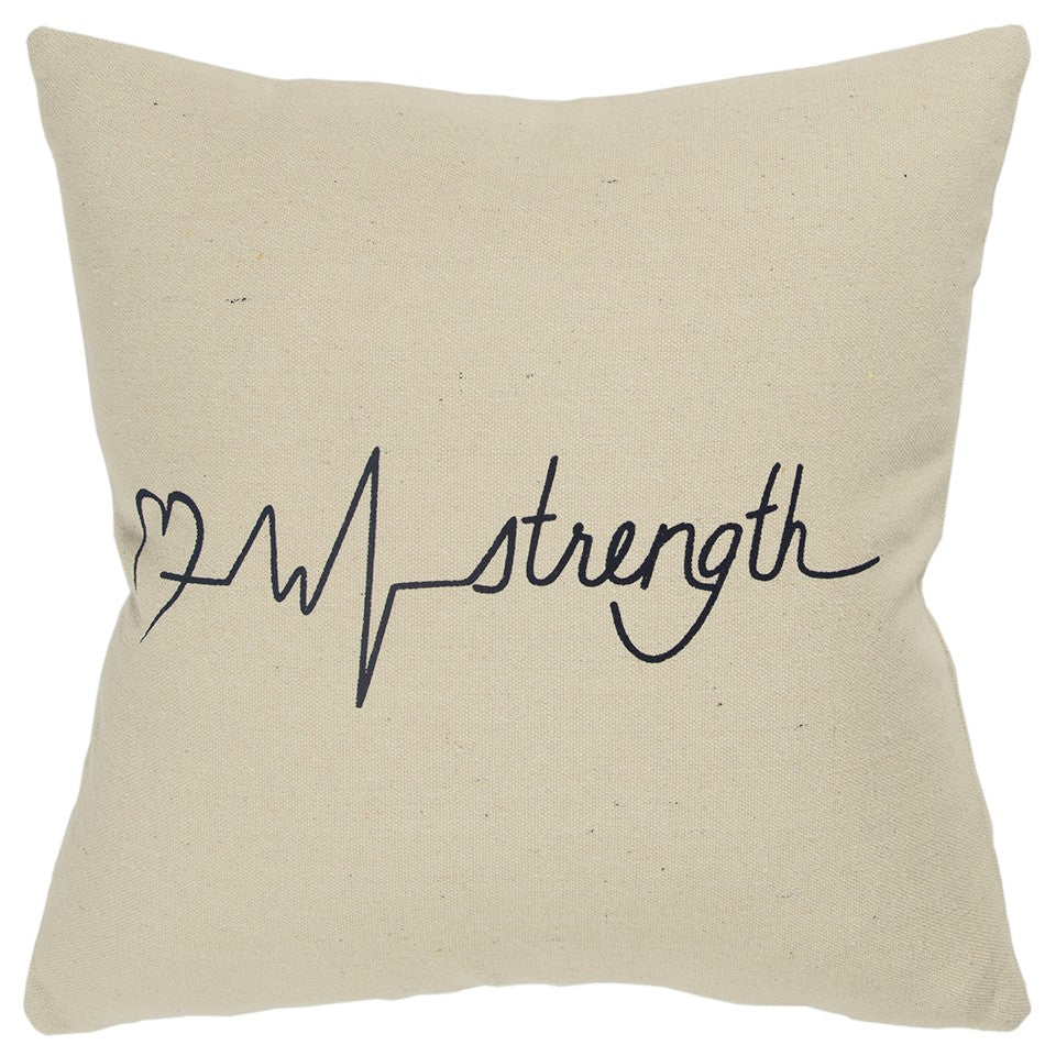 Black Taupe Canvas Strength Throw Pillow FurniFindUSA