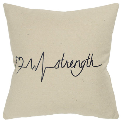 Black Taupe Canvas Strength Throw Pillow FurniFindUSA