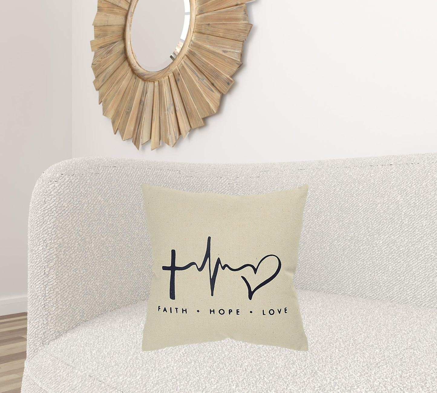 Black Taupe Canvas Iconic Symbols Throw Pillow FurniFindUSA