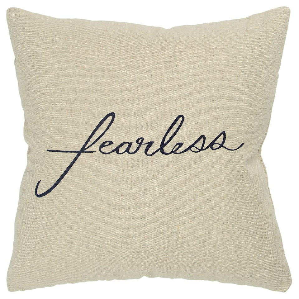 Black Taupe Canvas Fearless Throw Pillow FurniFindUSA