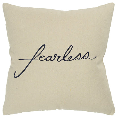 Black Taupe Canvas Fearless Throw Pillow FurniFindUSA