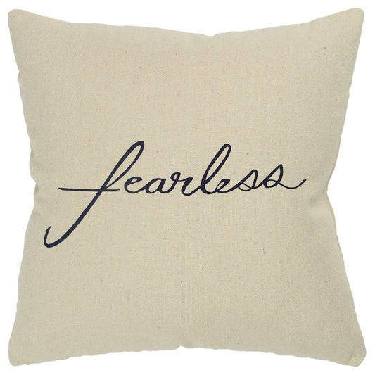 Black Taupe Canvas Fearless Throw Pillow FurniFindUSA