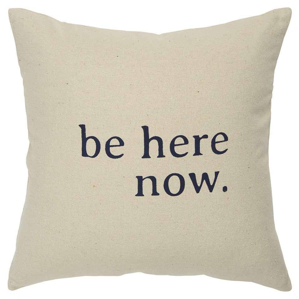 Black Taupe Canvas Here Now Throw Pillow FurniFindUSA