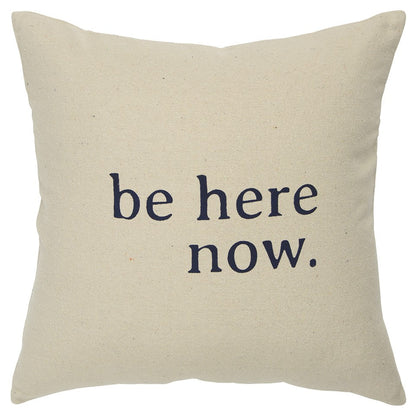 Black Taupe Canvas Here Now Throw Pillow FurniFindUSA