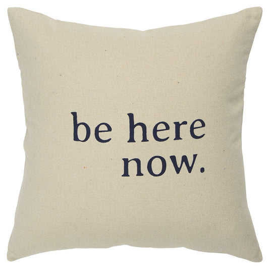 Black Taupe Canvas Here Now Throw Pillow FurniFindUSA