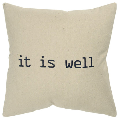 Black Taupe Canvas It Is Well Throw Pillow FurniFindUSA