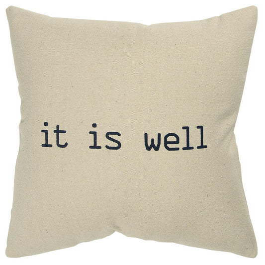 Black Taupe Canvas It Is Well Throw Pillow FurniFindUSA