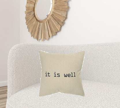 Black Taupe Canvas It Is Well Throw Pillow FurniFindUSA