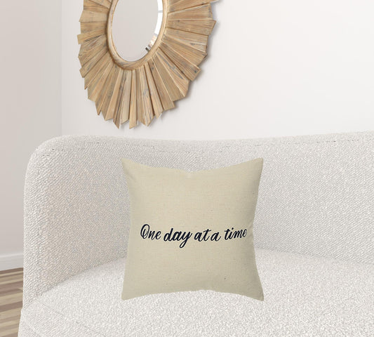 Black Taupe Canvas One Day Throw Pillow FurniFindUSA