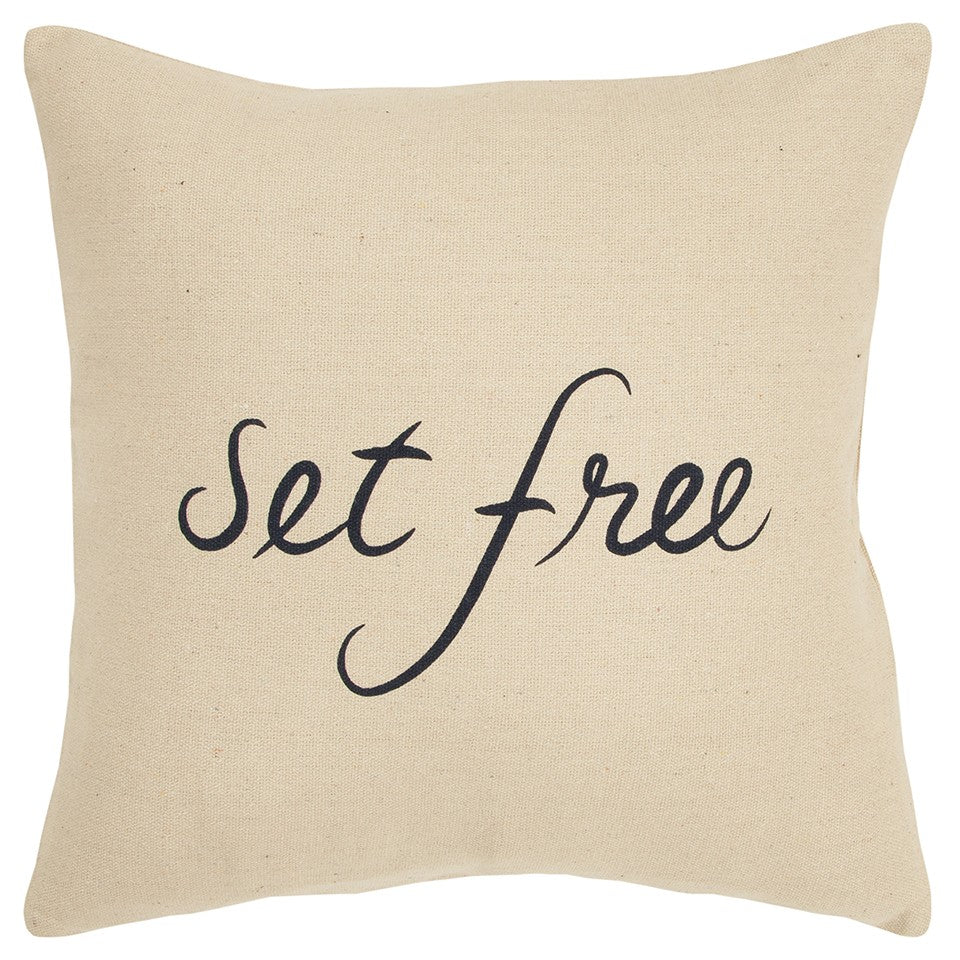 Black Beige Canvas Set Free Still Throw Pillow FurniFindUSA