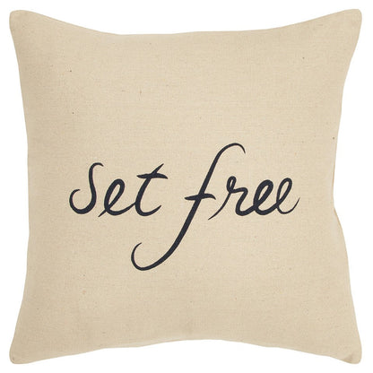 Black Beige Canvas Set Free Still Throw Pillow FurniFindUSA