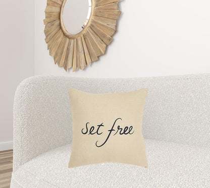 Black Beige Canvas Set Free Still Throw Pillow FurniFindUSA