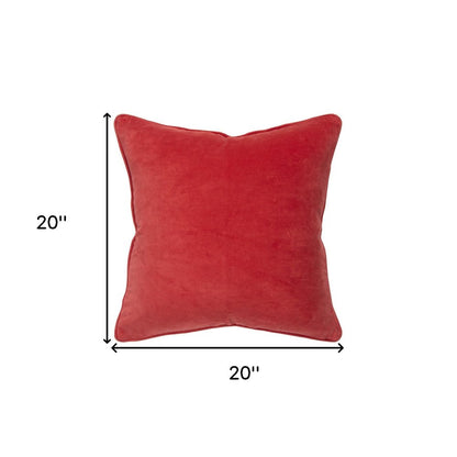 20" Red Cotton Throw Pillow HomeRoots