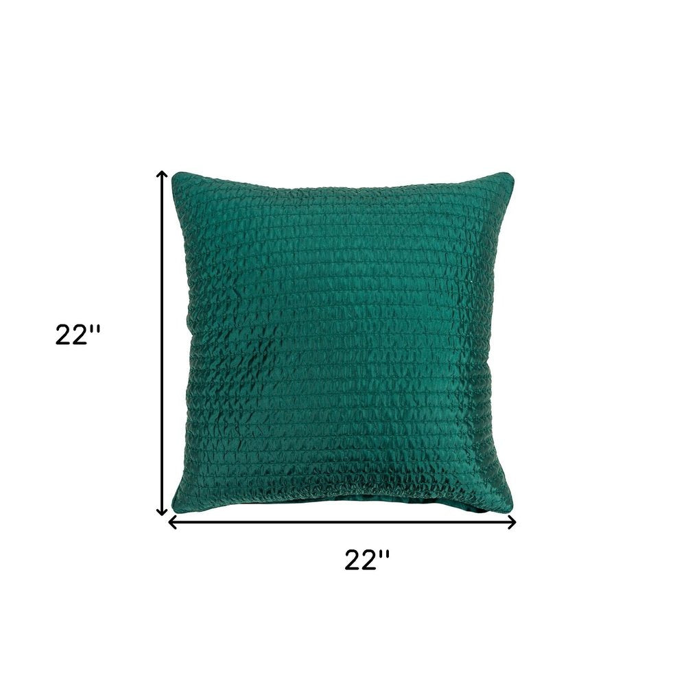 Teal Smooth Weaved Modern Throw Pillow — view 6