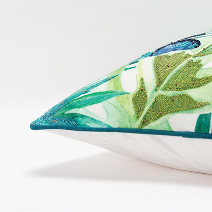 White Green Butterfly Bliss Decorative Throw Pillow FurniFindUSA