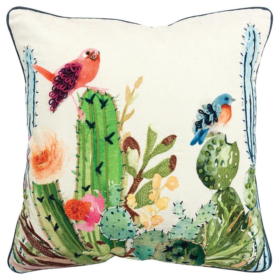 White Green Botanical Garden Throw Pillow FurniFindUSA