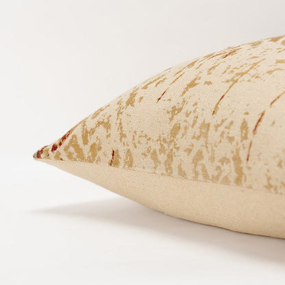 Beige Navy Distressed Retro Modern Throw Pillow FurniFindUSA