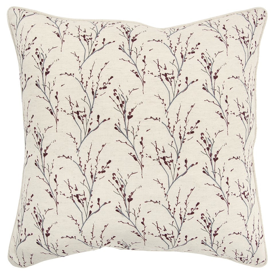 20" Berry Tiny Floral Buds Throw Pillow FurniFindUSA