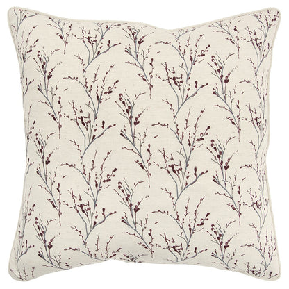 20" Berry Tiny Floral Buds Throw Pillow FurniFindUSA