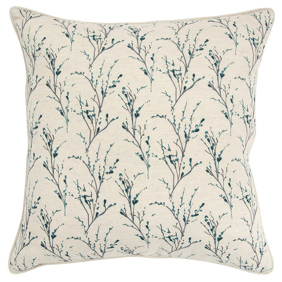 Teal Tiny Floral Buds Throw Pillow FurniFindUSA