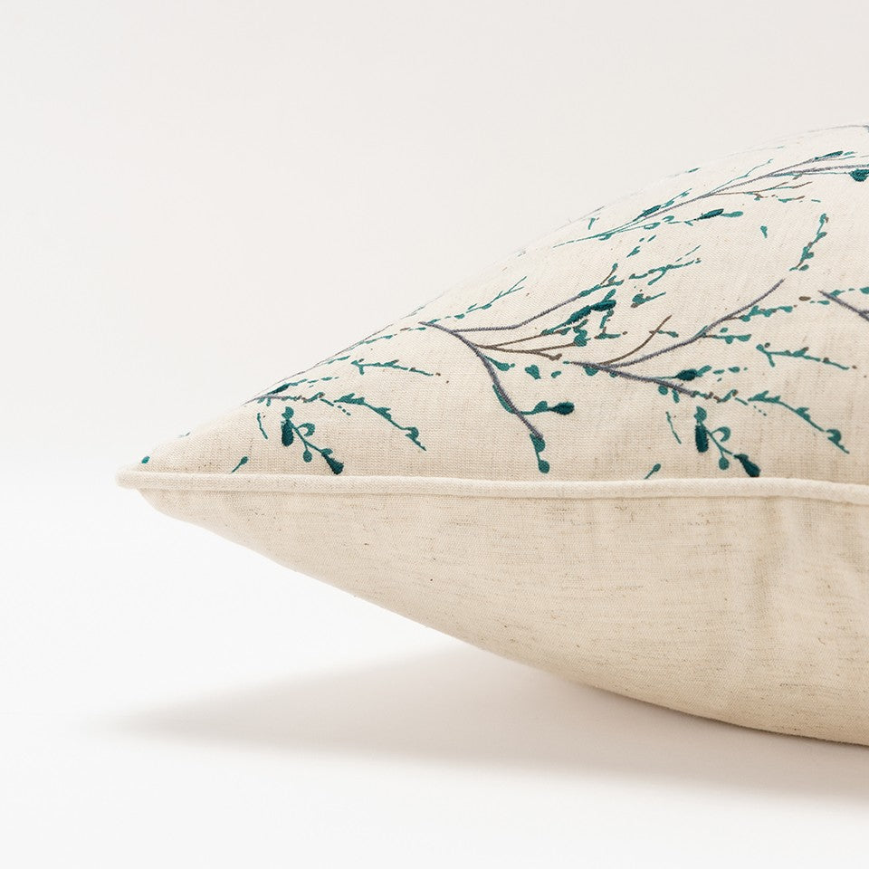 Teal Tiny Floral Buds Throw Pillow FurniFindUSA