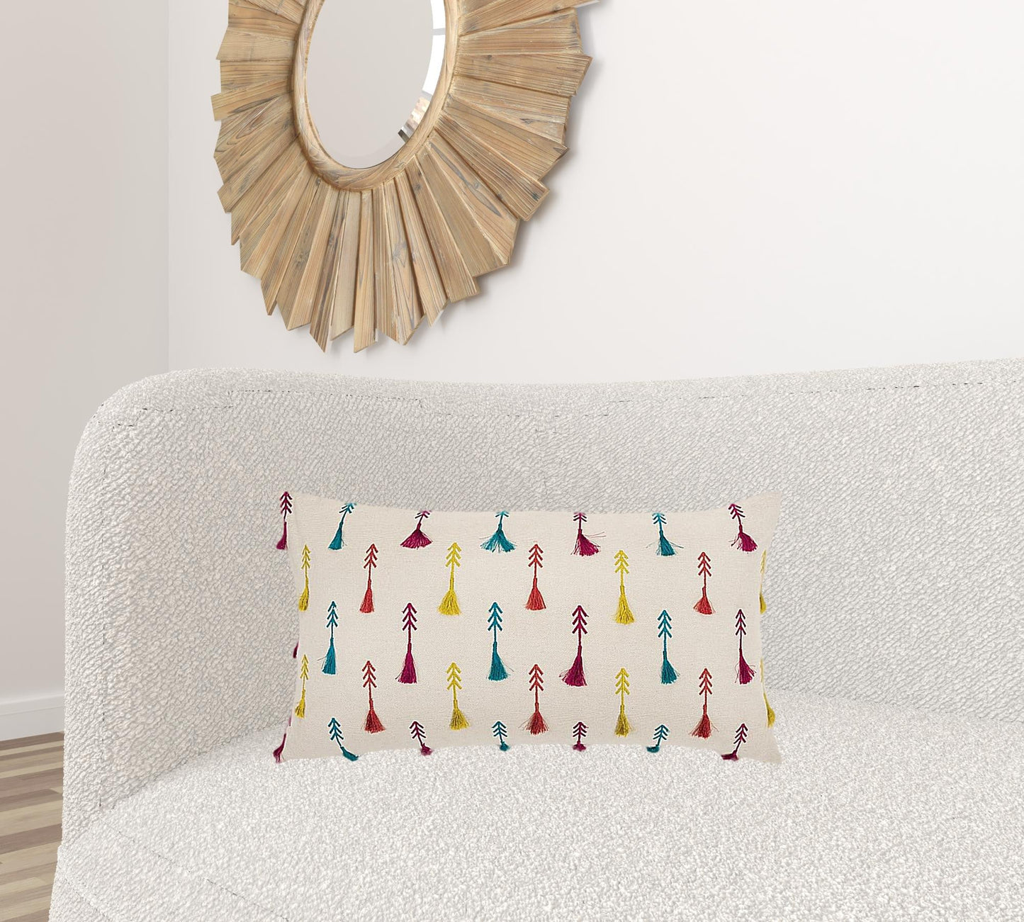 Bright Tone Feathered Arrows Lumbar Pillow FurniFindUSA