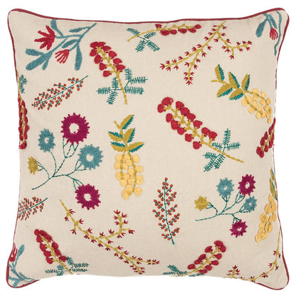 Pink Red Floral Bud Textural Throw Pillow FurniFindUSA