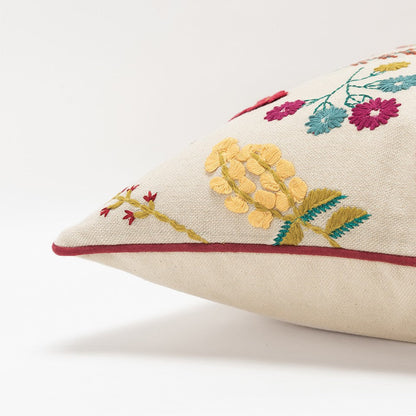 Pink Red Floral Bud Textural Throw Pillow FurniFindUSA