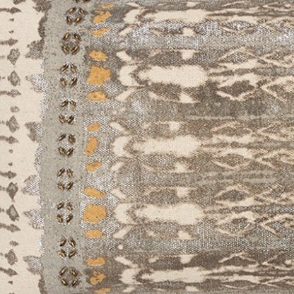 Gray Beige Tribal Distressed Lumbar Pillow HomeRoots