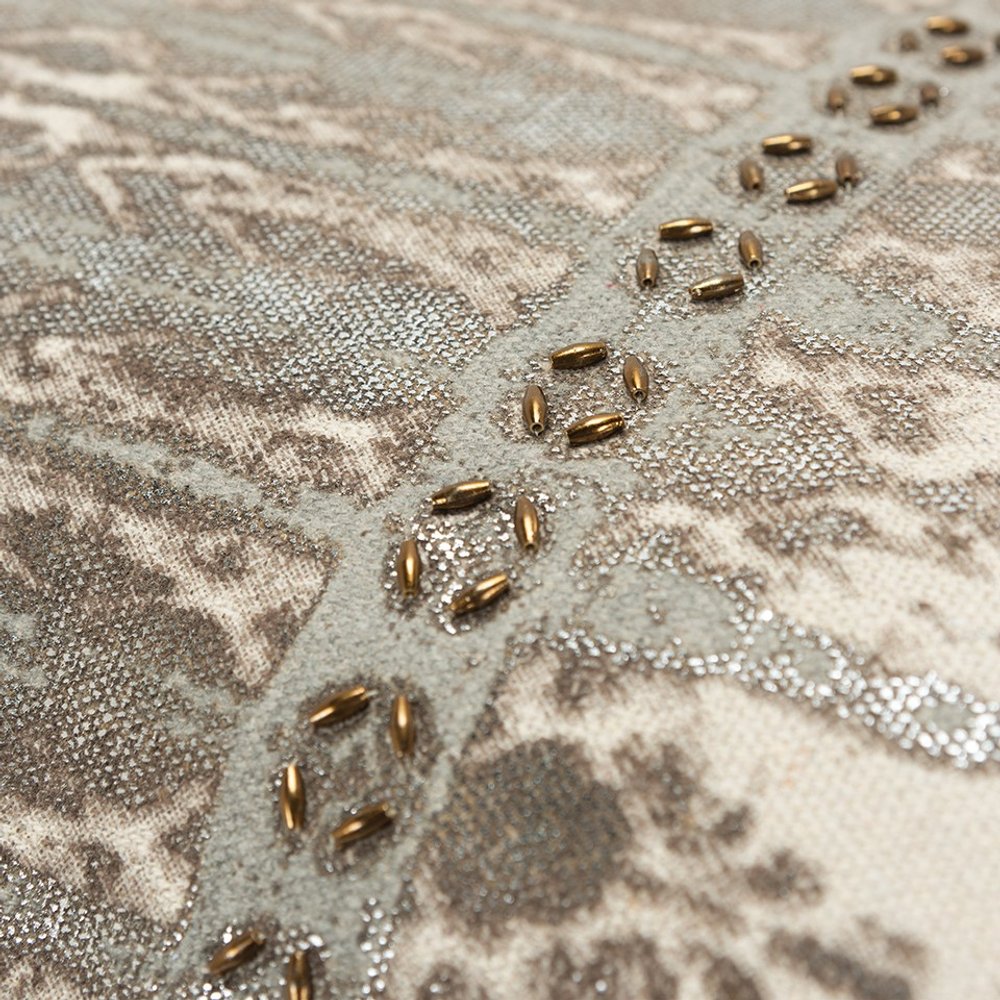 Gray Beige Tribal Distressed Lumbar Pillow — view 1