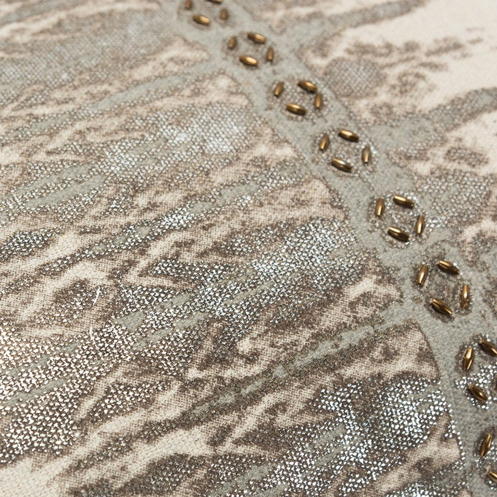 Gray Beige Tribal Distressed Lumbar Pillow HomeRoots