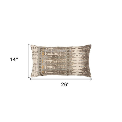 Gray Beige Tribal Distressed Lumbar Pillow HomeRoots