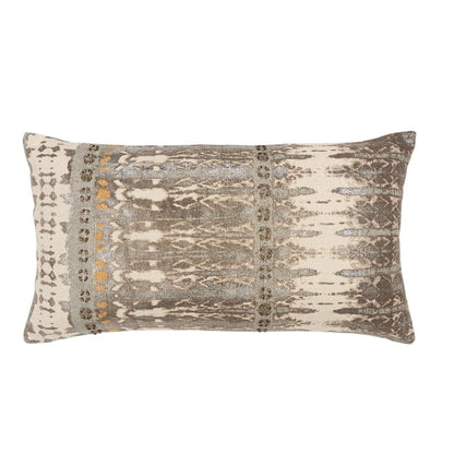Gray Beige Tribal Distressed Lumbar Pillow HomeRoots